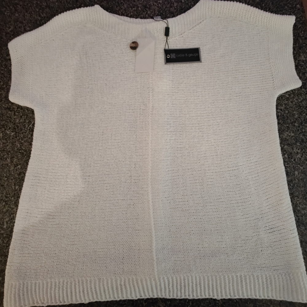Cable & Gauge White Knit Sweater